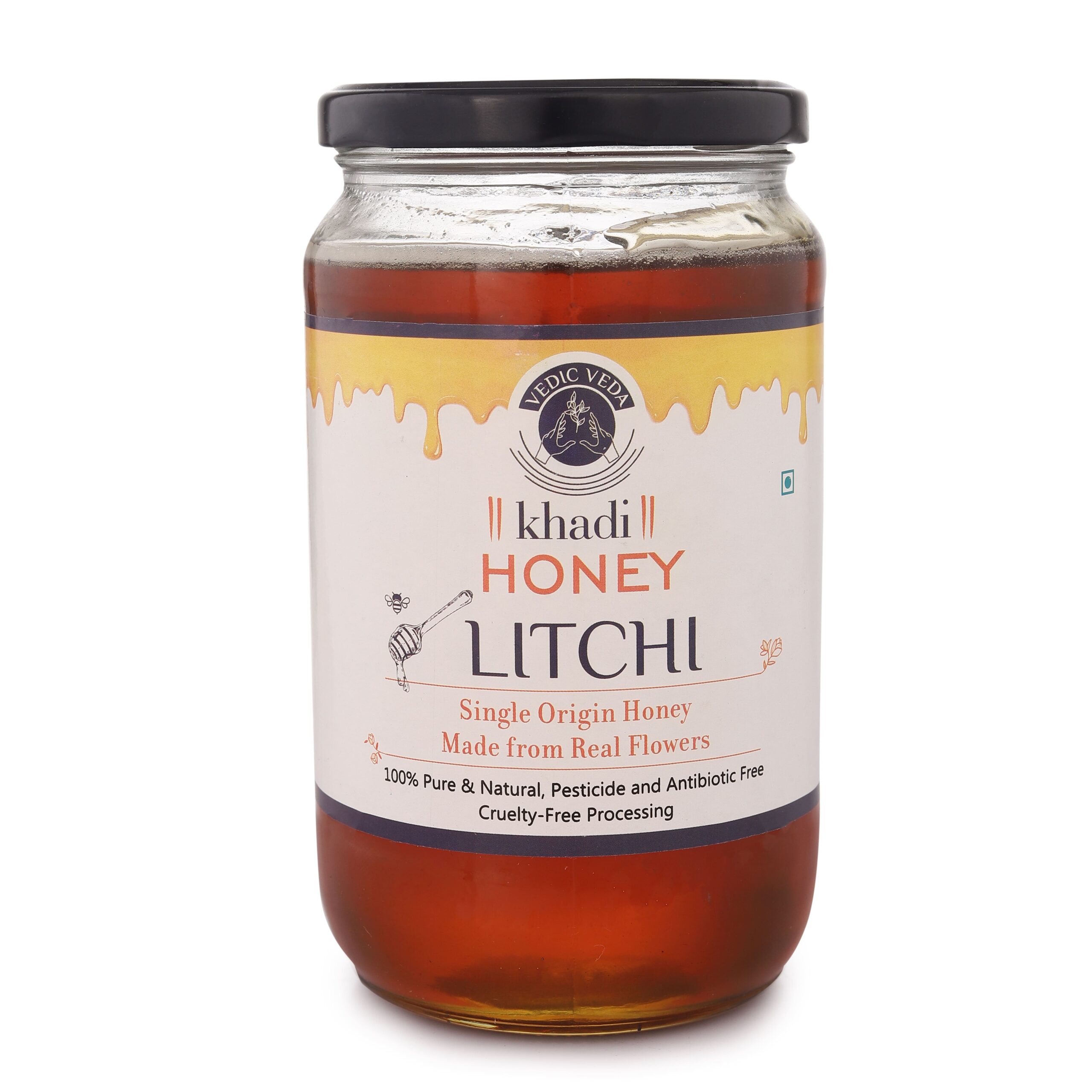 Litchi Honey, Pure Khadi Organic | KVIC Certified | Pack of 1 Kg